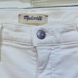Madewell Cali Demi Boot frayed hem white jeans sz 31